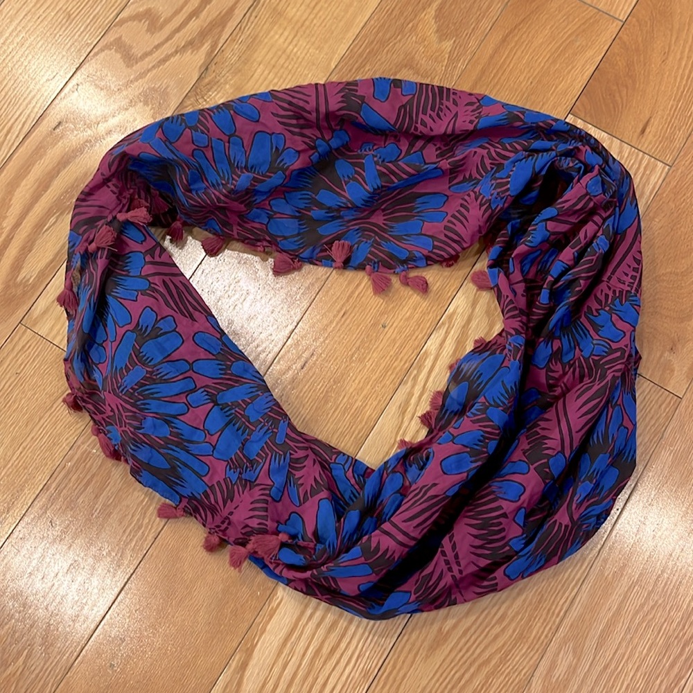 J.Crew cotton and fringe edged BOHO infinity scarf